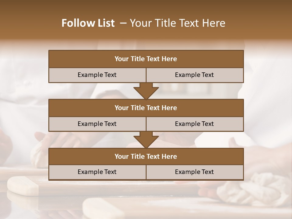 Chef Co-Workers In Toques And Chef?S Whites Kneading Dough In Commercial Kitchen PowerPoint Template