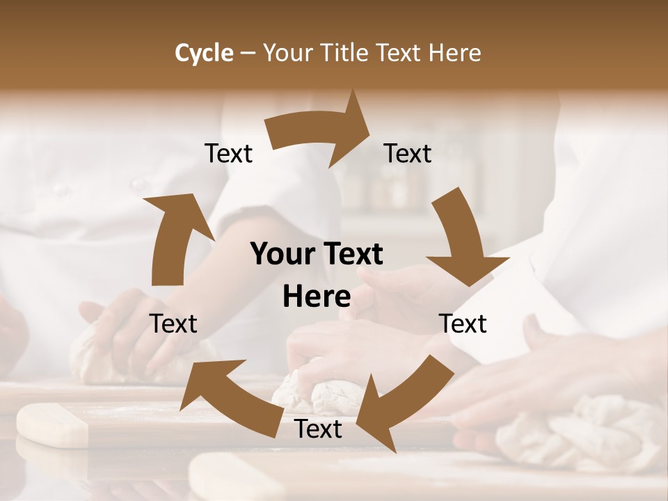 Chef Co-Workers In Toques And Chef?S Whites Kneading Dough In Commercial Kitchen PowerPoint Template