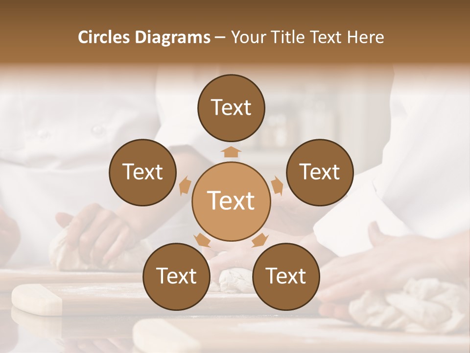 Chef Co-Workers In Toques And Chef?S Whites Kneading Dough In Commercial Kitchen PowerPoint Template