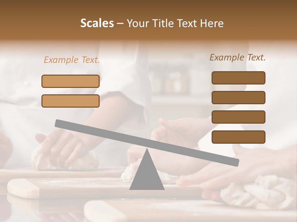 Chef Co-Workers In Toques And Chef?S Whites Kneading Dough In Commercial Kitchen PowerPoint Template