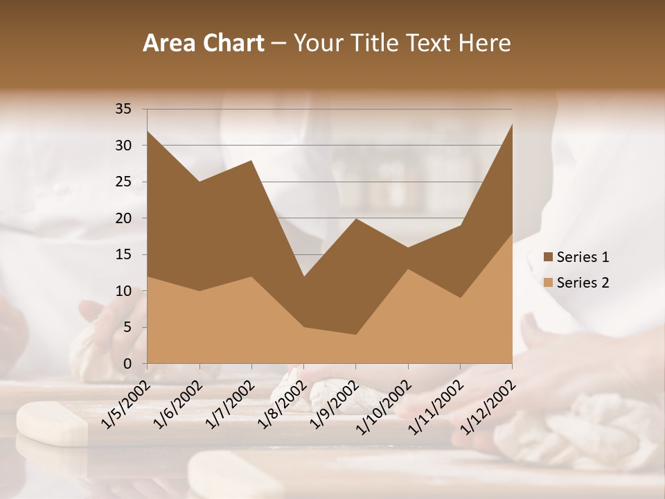Chef Co-Workers In Toques And Chef?S Whites Kneading Dough In Commercial Kitchen PowerPoint Template