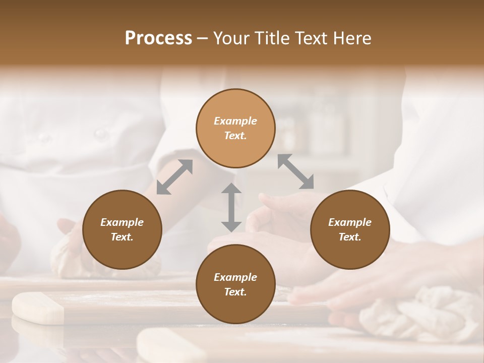 Chef Co-Workers In Toques And Chef?S Whites Kneading Dough In Commercial Kitchen PowerPoint Template