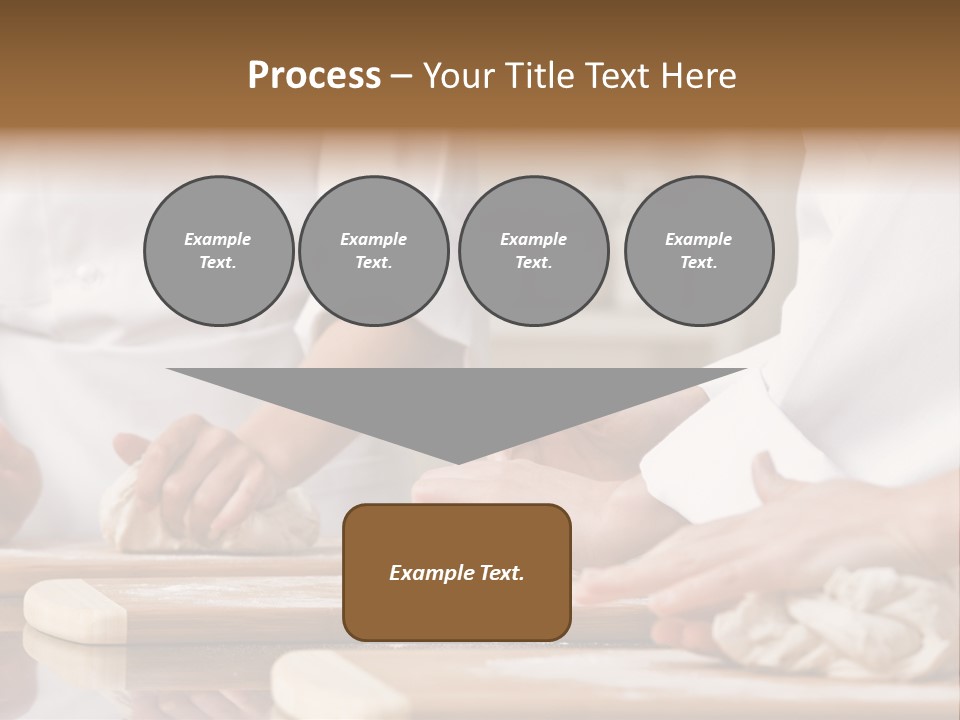 Chef Co-Workers In Toques And Chef?S Whites Kneading Dough In Commercial Kitchen PowerPoint Template