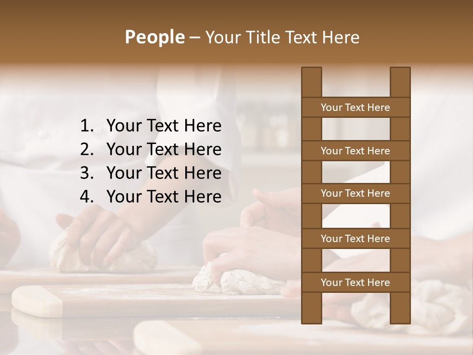 Chef Co-Workers In Toques And Chef?S Whites Kneading Dough In Commercial Kitchen PowerPoint Template