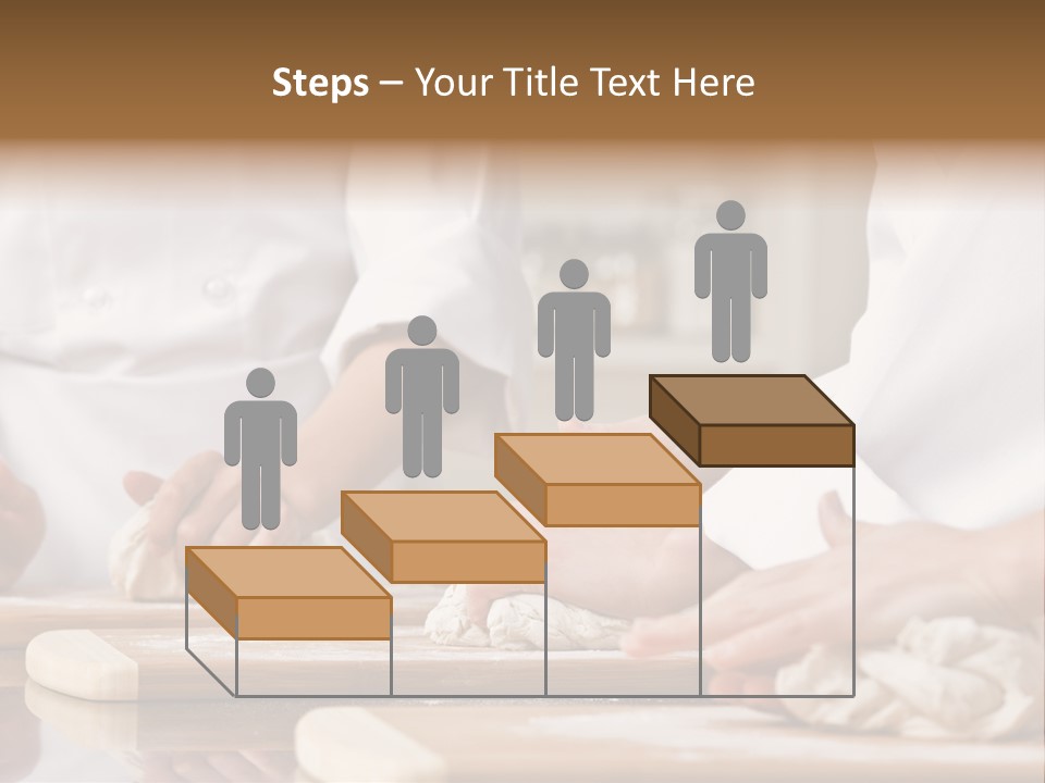 Chef Co-Workers In Toques And Chef?S Whites Kneading Dough In Commercial Kitchen PowerPoint Template