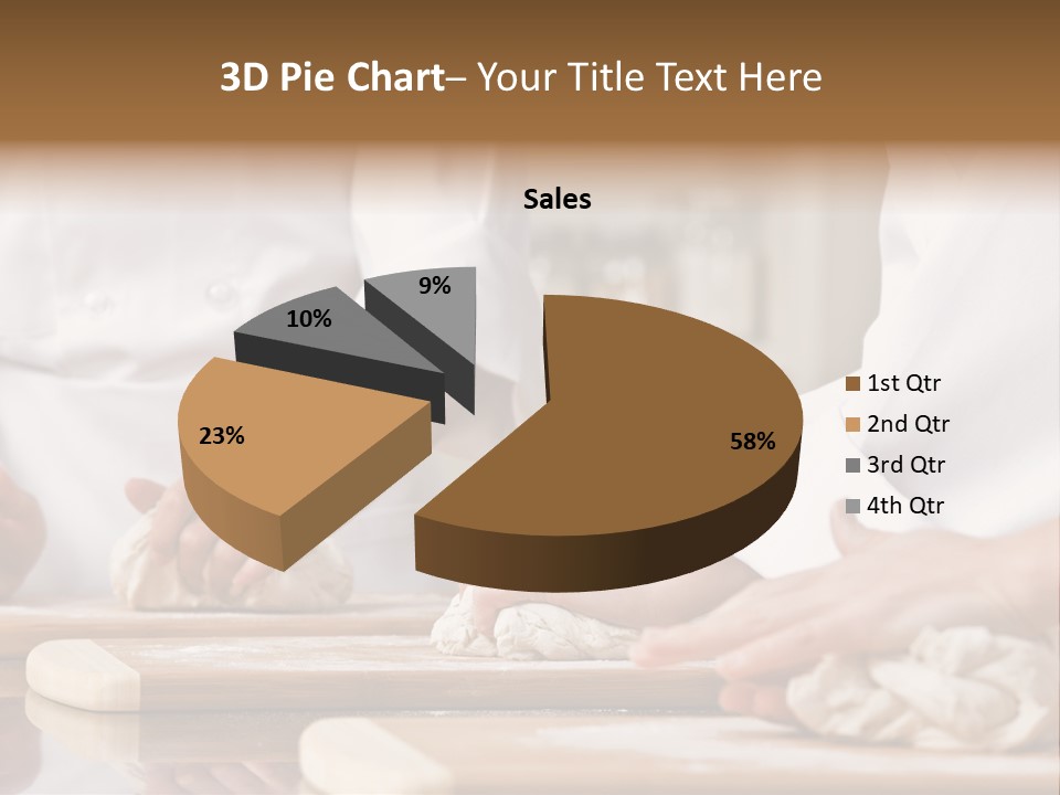 Chef Co-Workers In Toques And Chef?S Whites Kneading Dough In Commercial Kitchen PowerPoint Template