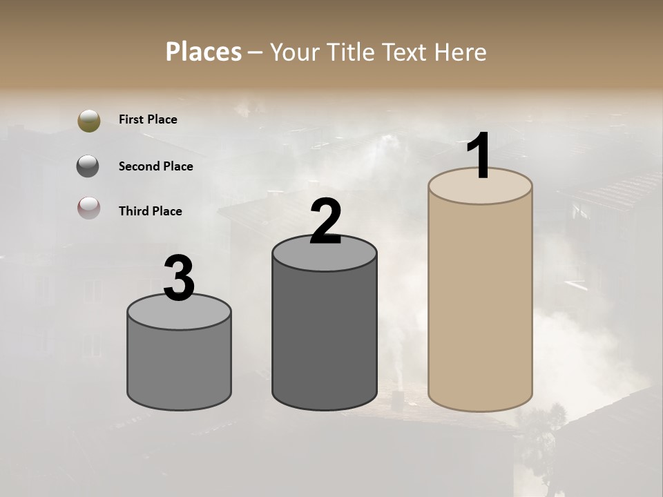 Air Pollution Image Of Houses And Smoke In Winter PowerPoint Template
