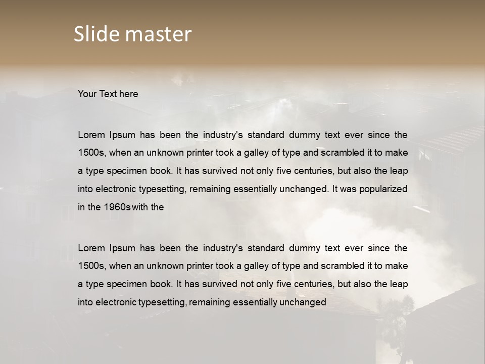 Air Pollution Image Of Houses And Smoke In Winter PowerPoint Template