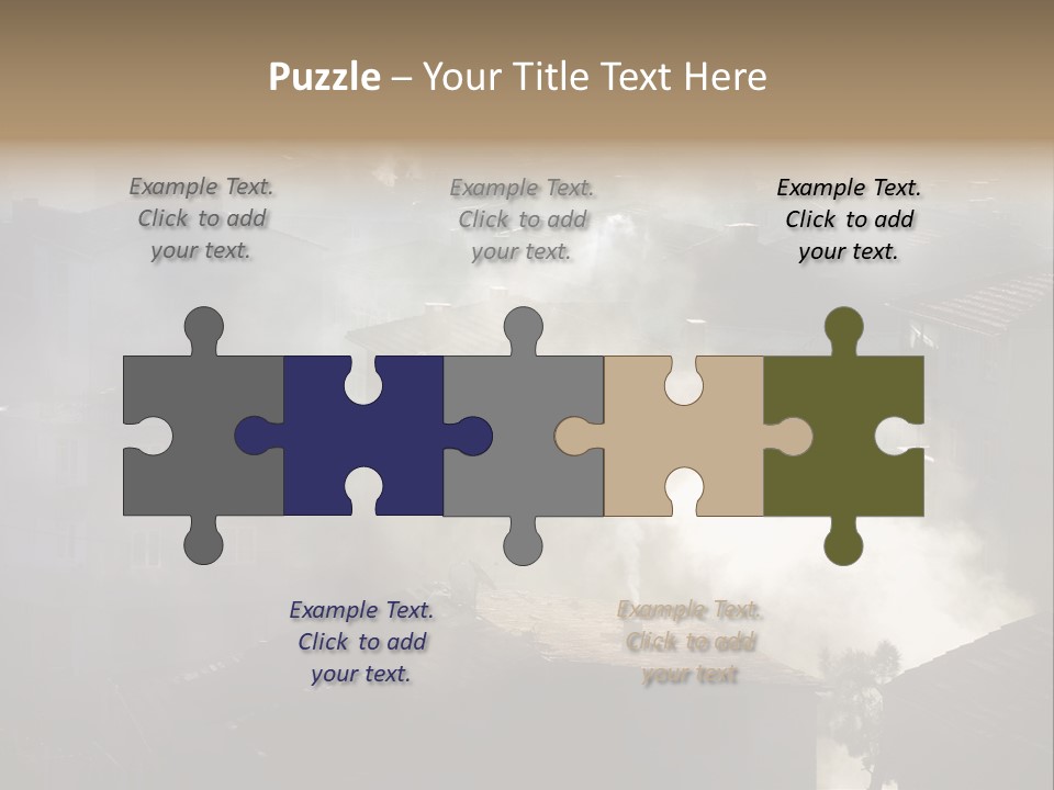 Air Pollution Image Of Houses And Smoke In Winter PowerPoint Template