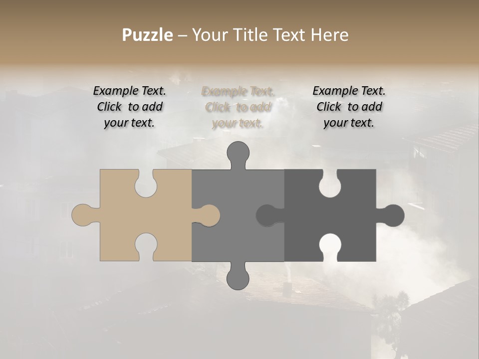 Air Pollution Image Of Houses And Smoke In Winter PowerPoint Template