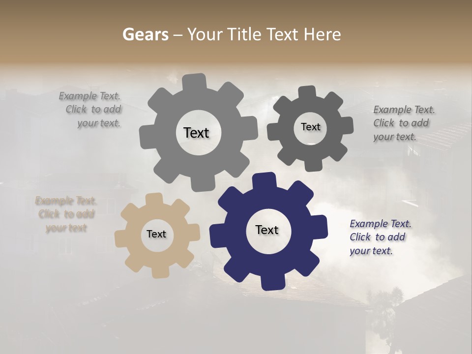 Air Pollution Image Of Houses And Smoke In Winter PowerPoint Template