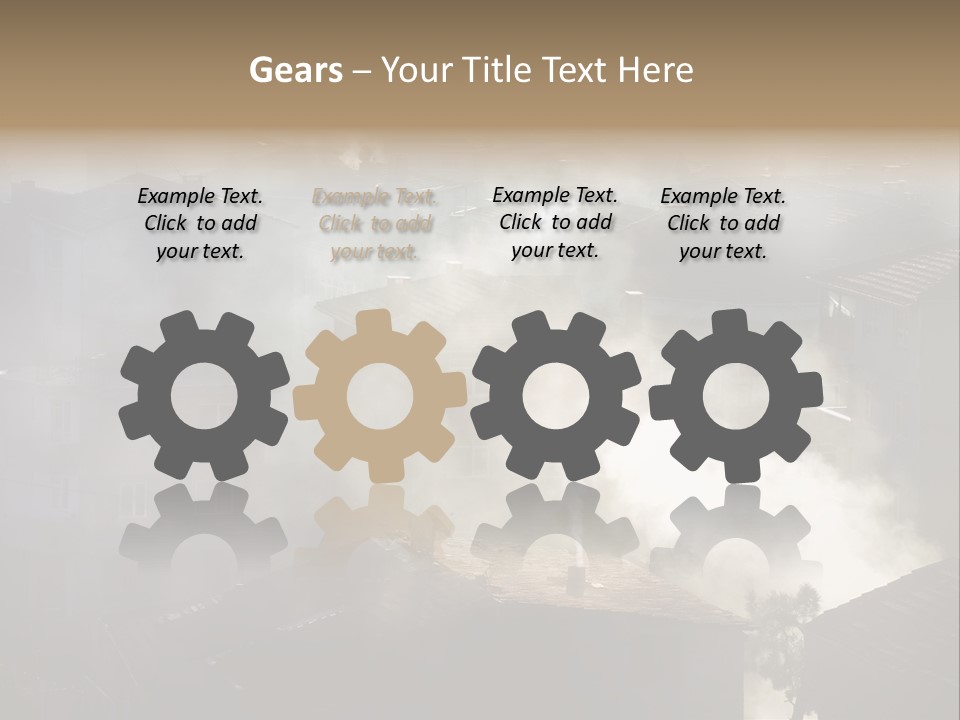 Air Pollution Image Of Houses And Smoke In Winter PowerPoint Template