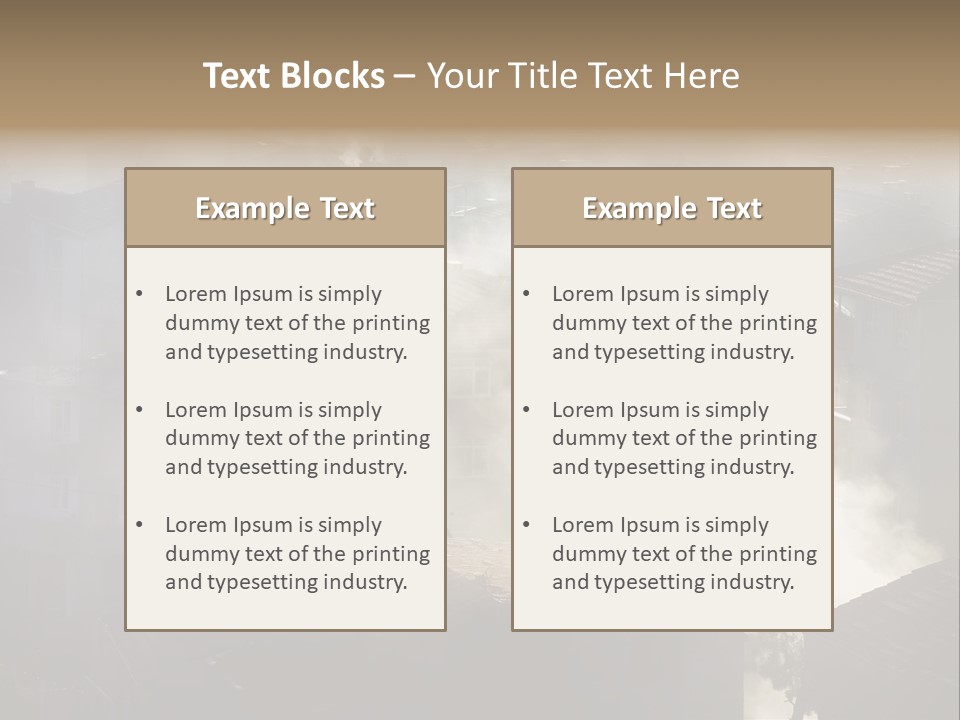 Air Pollution Image Of Houses And Smoke In Winter PowerPoint Template