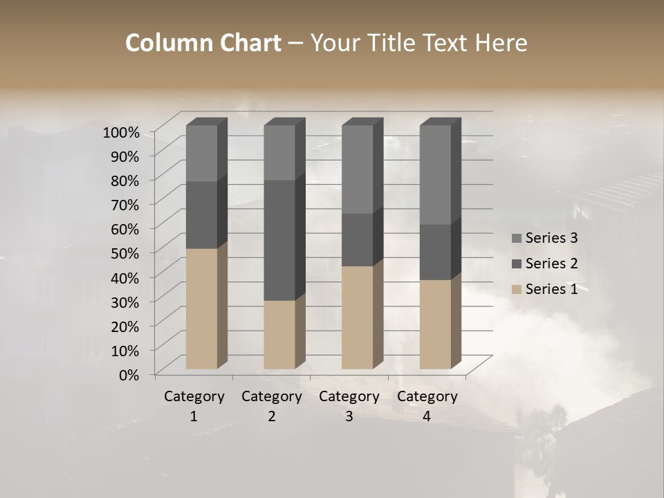 Air Pollution Image Of Houses And Smoke In Winter PowerPoint Template