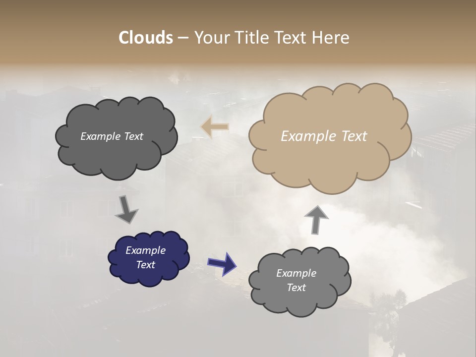 Air Pollution Image Of Houses And Smoke In Winter PowerPoint Template