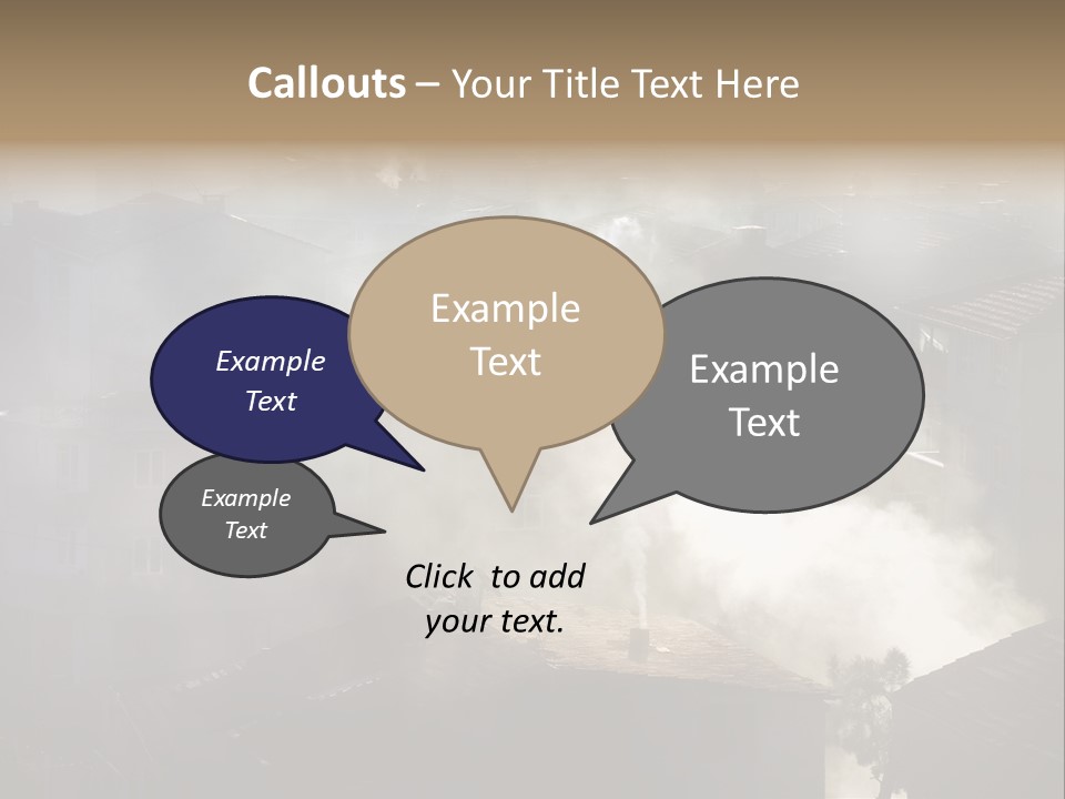 Air Pollution Image Of Houses And Smoke In Winter PowerPoint Template