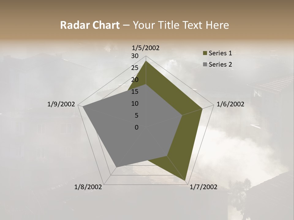 Air Pollution Image Of Houses And Smoke In Winter PowerPoint Template
