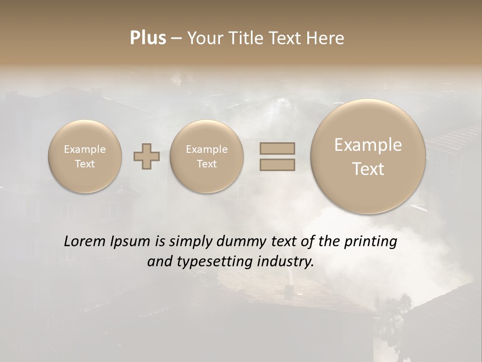 Air Pollution Image Of Houses And Smoke In Winter PowerPoint Template