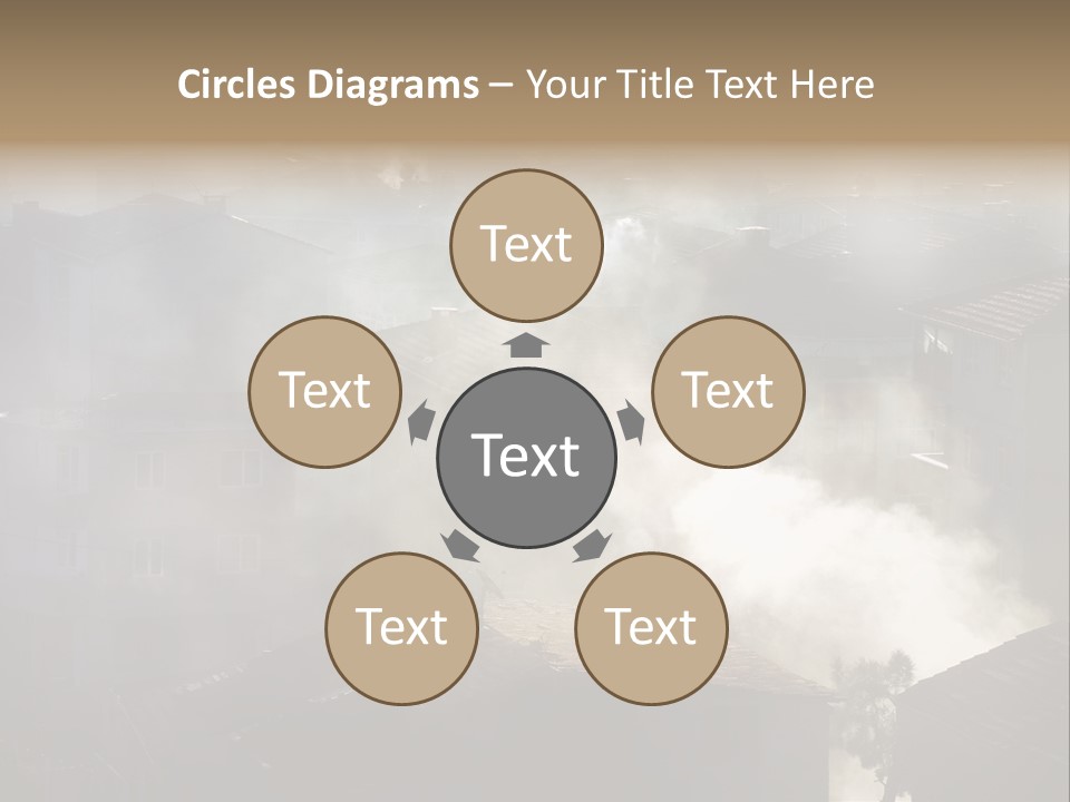 Air Pollution Image Of Houses And Smoke In Winter PowerPoint Template