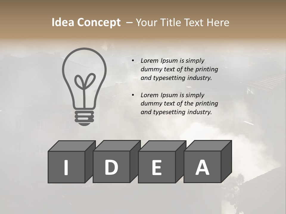 Air Pollution Image Of Houses And Smoke In Winter PowerPoint Template