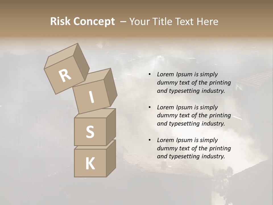 Air Pollution Image Of Houses And Smoke In Winter PowerPoint Template