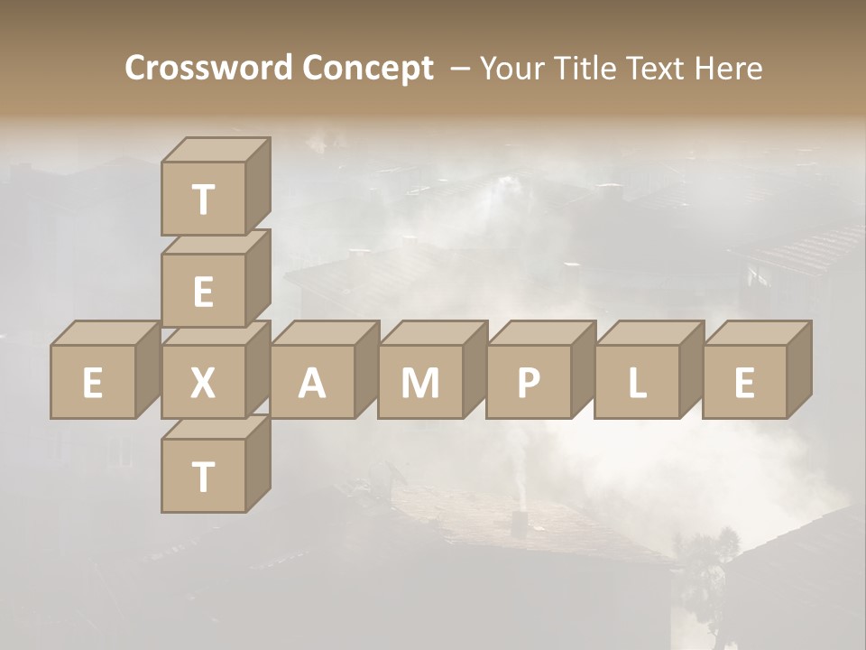 Air Pollution Image Of Houses And Smoke In Winter PowerPoint Template