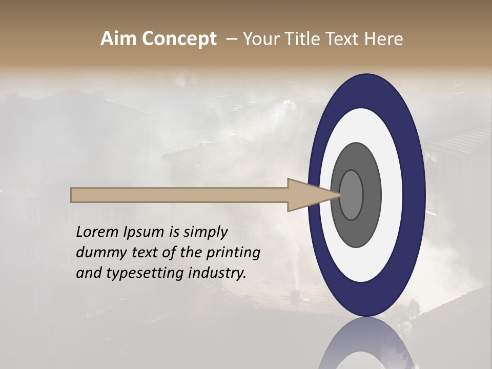 Air Pollution Image Of Houses And Smoke In Winter PowerPoint Template