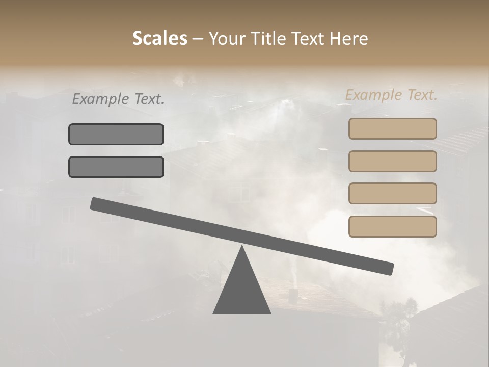 Air Pollution Image Of Houses And Smoke In Winter PowerPoint Template