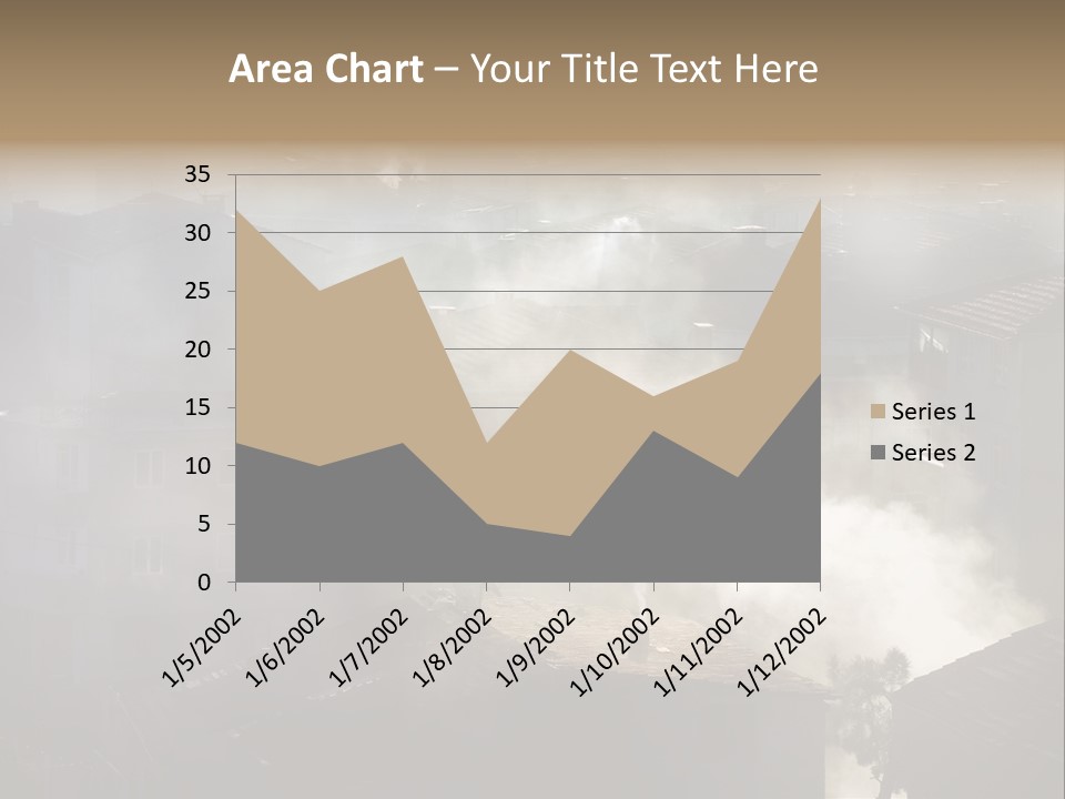 Air Pollution Image Of Houses And Smoke In Winter PowerPoint Template