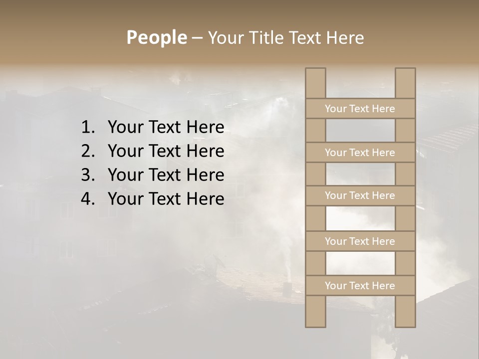Air Pollution Image Of Houses And Smoke In Winter PowerPoint Template
