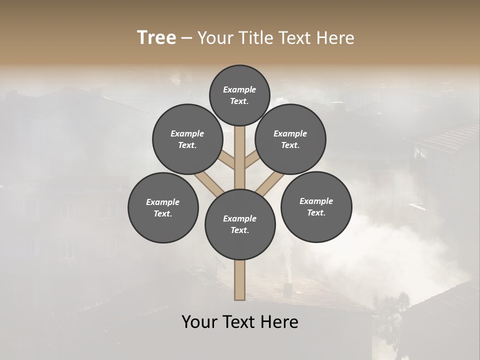 Air Pollution Image Of Houses And Smoke In Winter PowerPoint Template