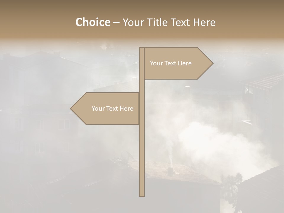 Air Pollution Image Of Houses And Smoke In Winter PowerPoint Template