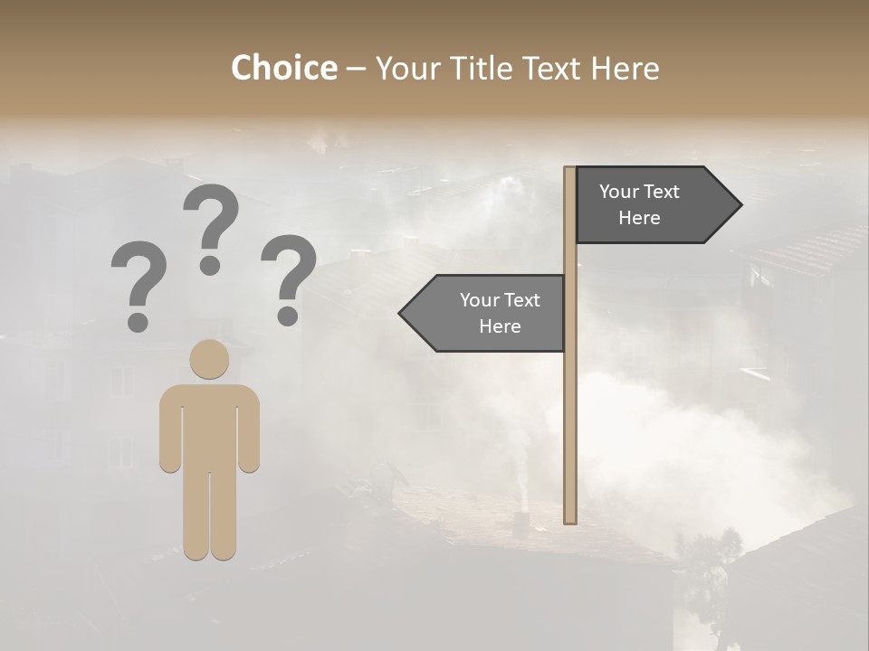 Air Pollution Image Of Houses And Smoke In Winter PowerPoint Template