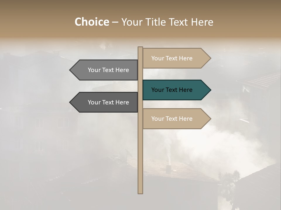 Air Pollution Image Of Houses And Smoke In Winter PowerPoint Template
