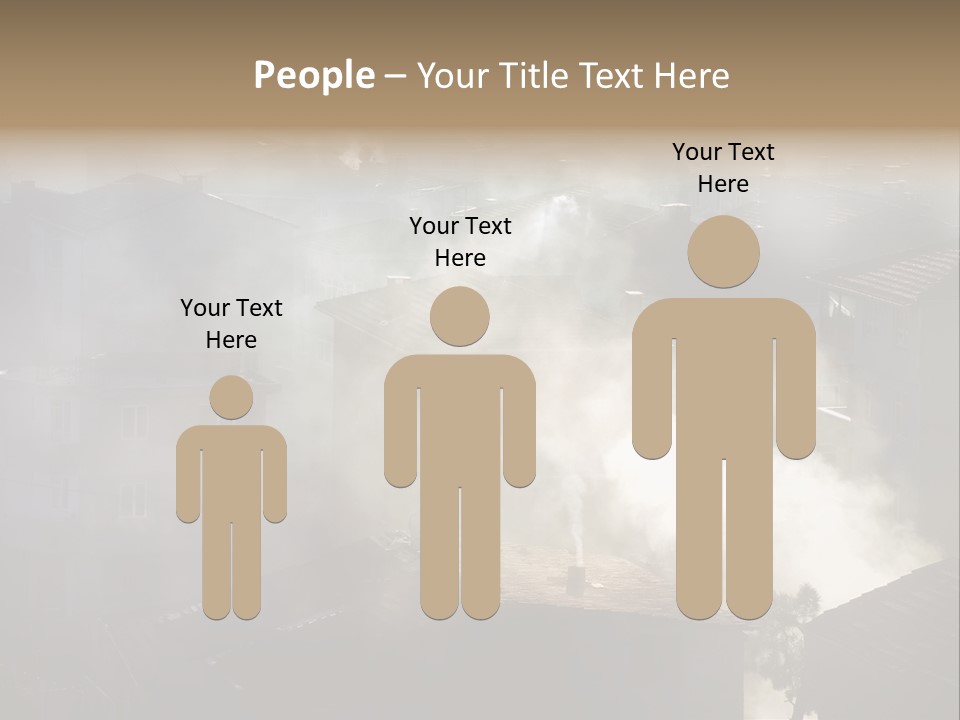 Air Pollution Image Of Houses And Smoke In Winter PowerPoint Template