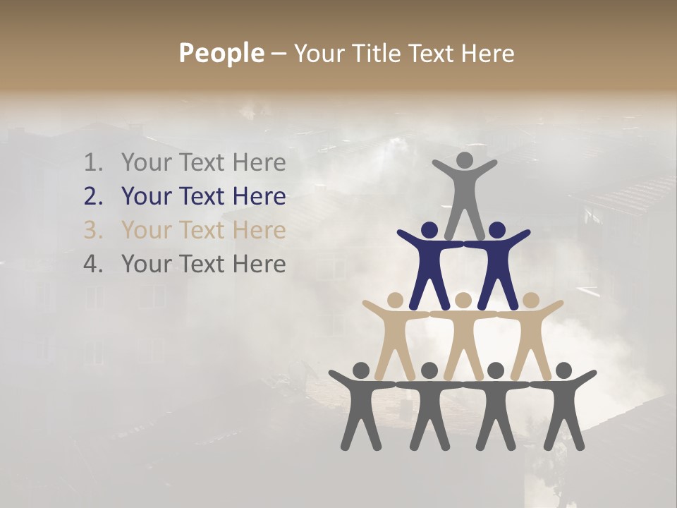 Air Pollution Image Of Houses And Smoke In Winter PowerPoint Template