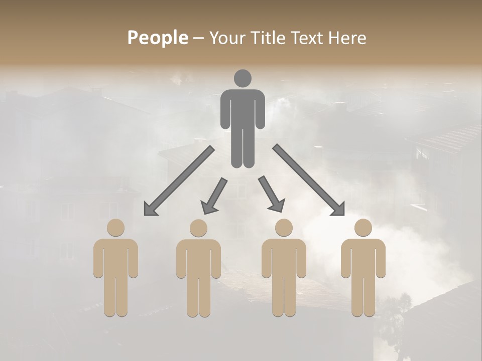 Air Pollution Image Of Houses And Smoke In Winter PowerPoint Template