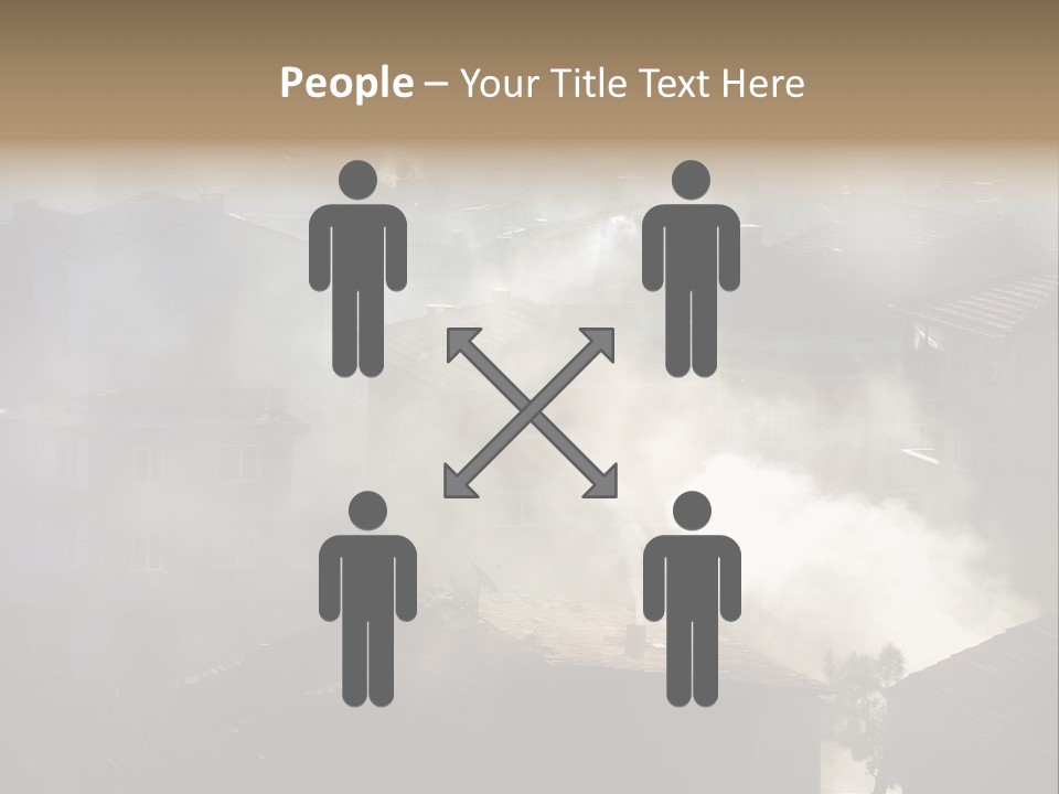 Air Pollution Image Of Houses And Smoke In Winter PowerPoint Template
