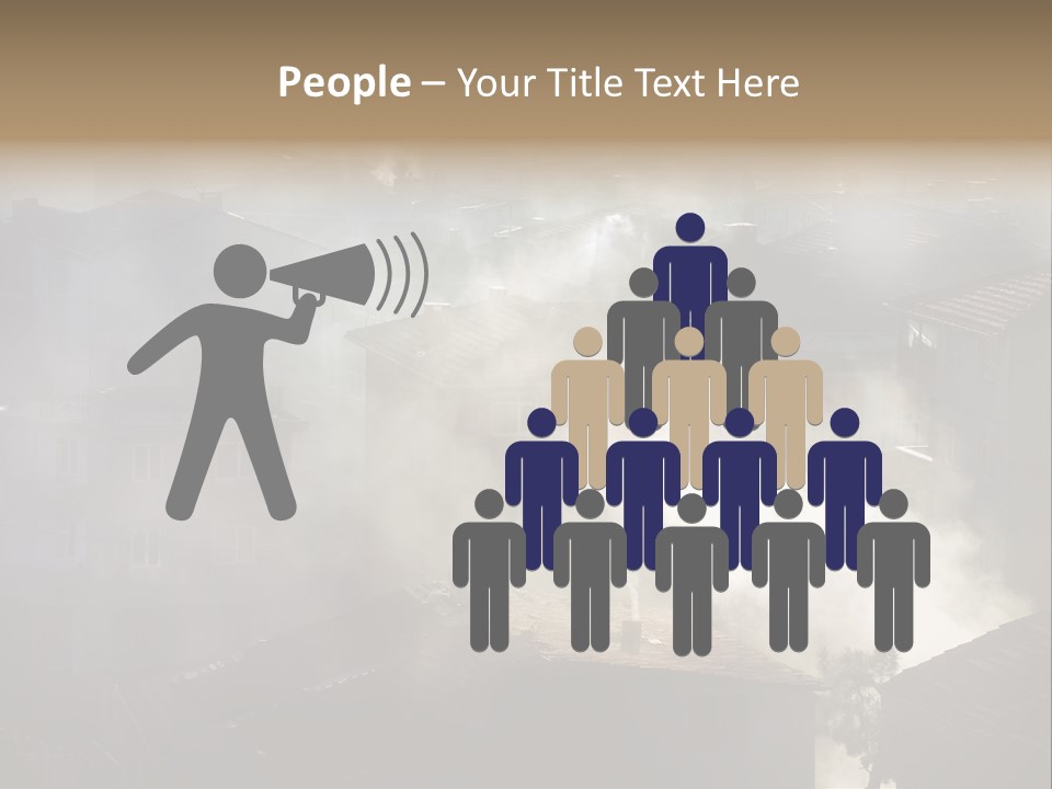 Air Pollution Image Of Houses And Smoke In Winter PowerPoint Template