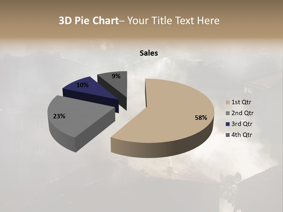 Air Pollution Image Of Houses And Smoke In Winter PowerPoint Template