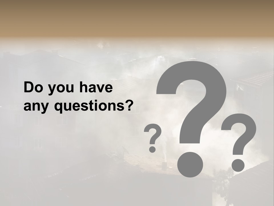 Air Pollution Image Of Houses And Smoke In Winter PowerPoint Template