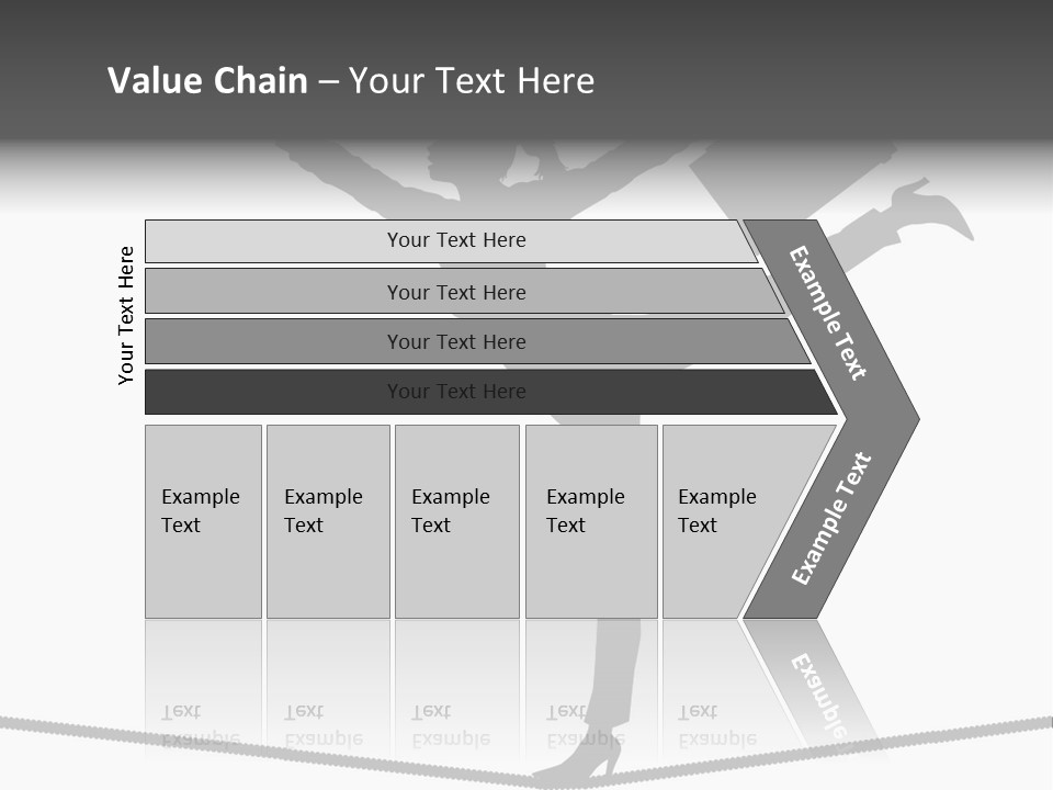 Vector Silhouette Graphic Depicting Concept: Woman Balancing Work And Home Stock Vector Illustration: PowerPoint Template