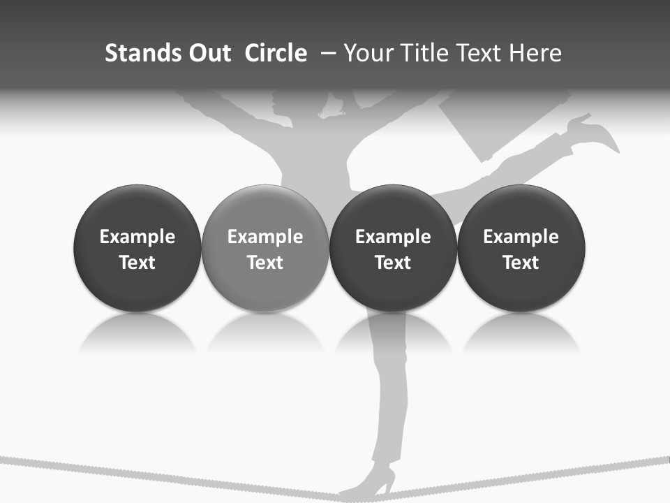 Vector Silhouette Graphic Depicting Concept: Woman Balancing Work And Home Stock Vector Illustration: PowerPoint Template