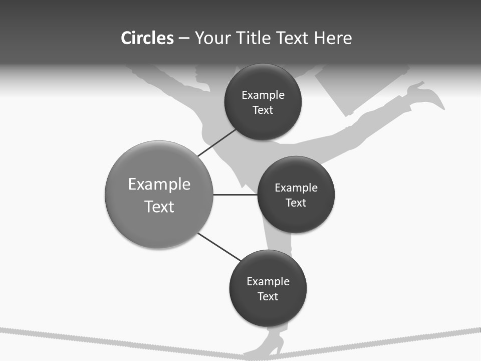 Vector Silhouette Graphic Depicting Concept: Woman Balancing Work And Home Stock Vector Illustration: PowerPoint Template