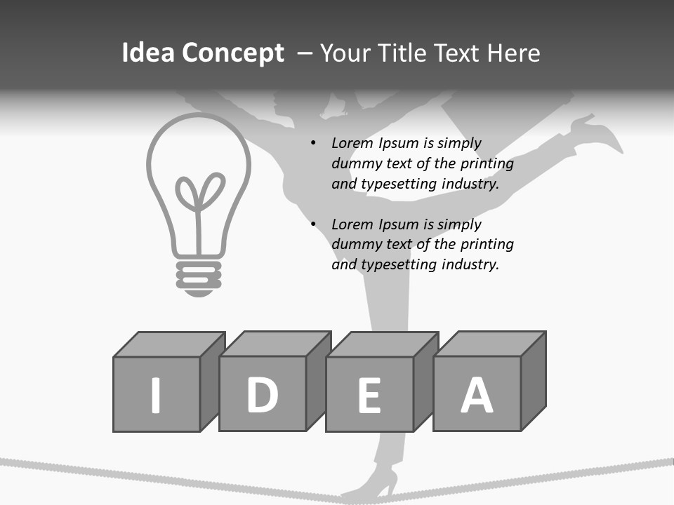 Vector Silhouette Graphic Depicting Concept: Woman Balancing Work And Home Stock Vector Illustration: PowerPoint Template