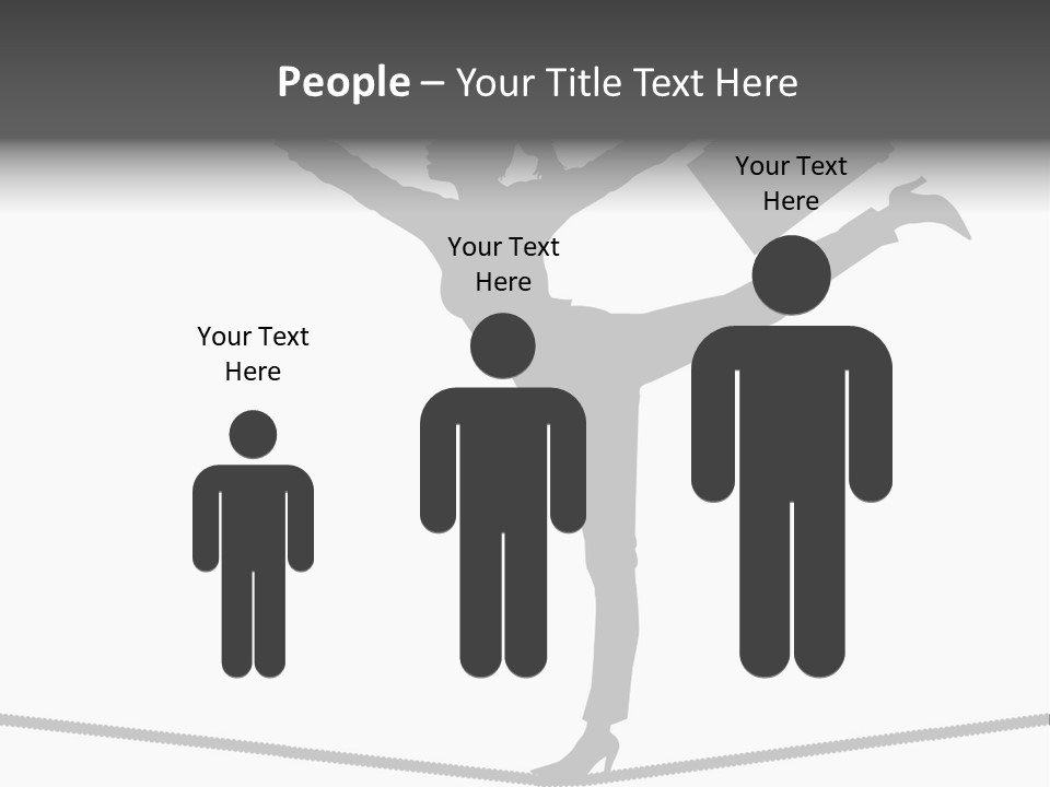 Vector Silhouette Graphic Depicting Concept: Woman Balancing Work And Home Stock Vector Illustration: PowerPoint Template