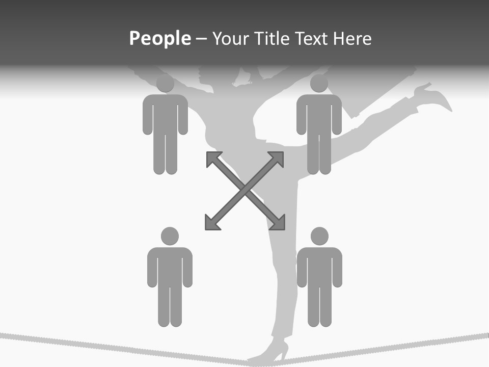 Vector Silhouette Graphic Depicting Concept: Woman Balancing Work And Home Stock Vector Illustration: PowerPoint Template