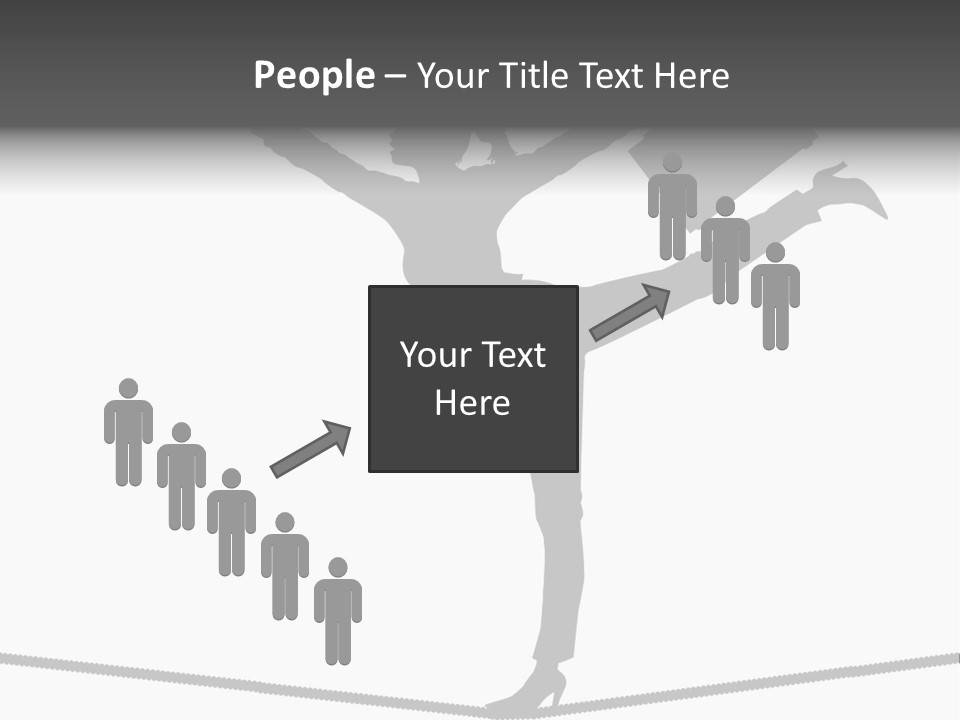 Vector Silhouette Graphic Depicting Concept: Woman Balancing Work And Home Stock Vector Illustration: PowerPoint Template