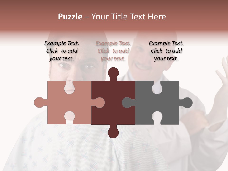 A Nervous Looking Patient About To Get His First Prostate Exam. The Doctor Is In The Background Putting On His Rubber Glove. Shallow Dof With Focus On The Patient's Face. PowerPoint Template