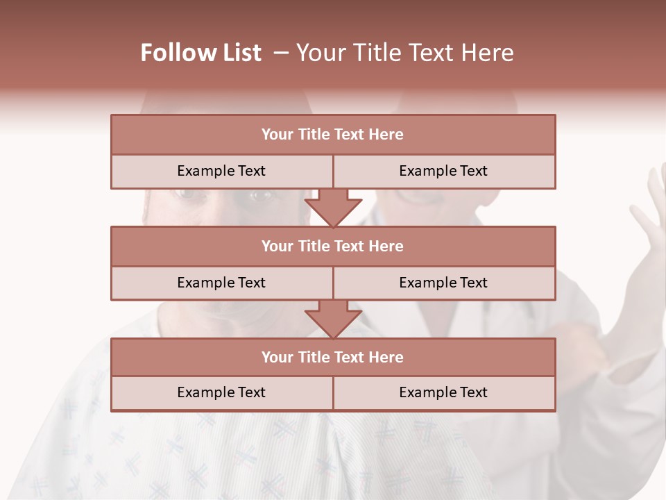 A Nervous Looking Patient About To Get His First Prostate Exam. The Doctor Is In The Background Putting On His Rubber Glove. Shallow Dof With Focus On The Patient's Face. PowerPoint Template